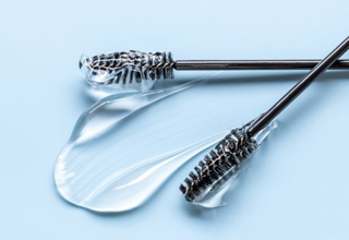eyelash brushes covered in Latisse solution