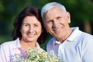 Smiling senior couple.