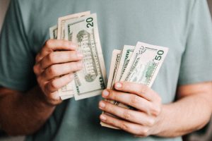 Man counting cash